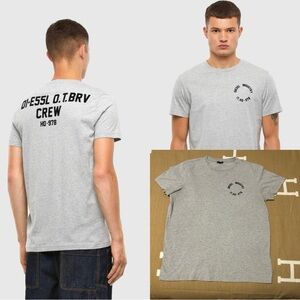 $128 Diesel T-Shirt with Flocked Print - Size L